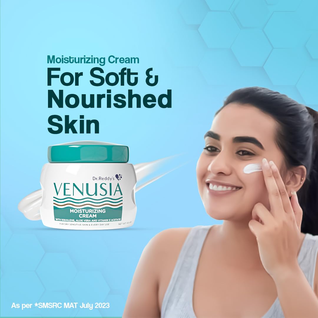 Dr. Reddy's Venusia Moisturizing Cream With Aloe Vera,Vitamin E & Squalene 100 GM
