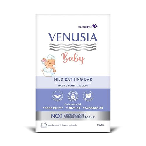Venusia Baby Mild Bathing Bar | Soap-Free pH Balanced Baby Cleanser | 75 g
