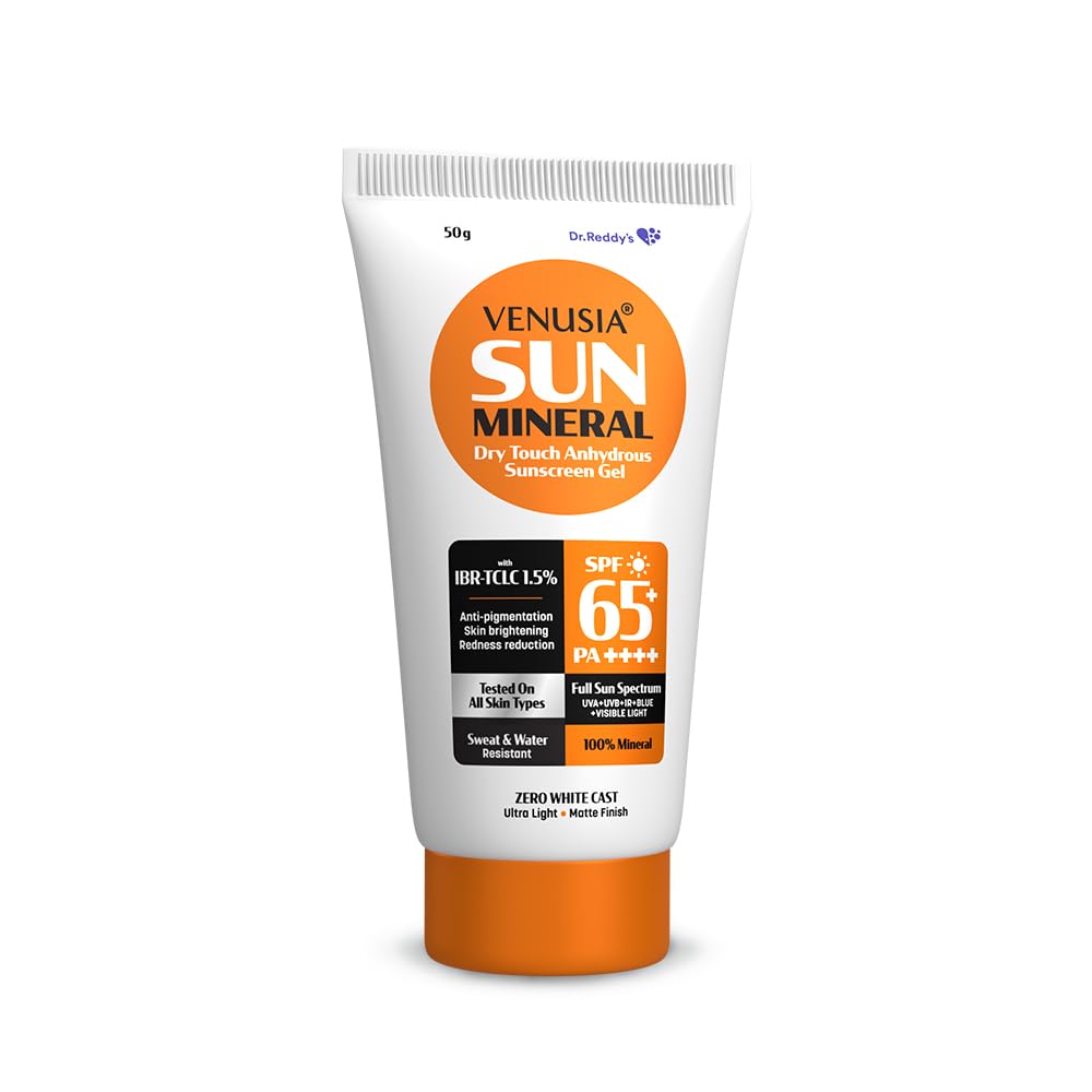 Venusia Mineral Sunscreen SPF 65 | Broad Spectrum UV & Blue Light Protection | 50 g