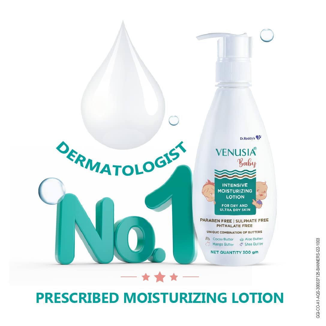 Venusia Baby Intensive Moisturising Lotion | Daily Hydration for Dry Baby Skin | 300 g