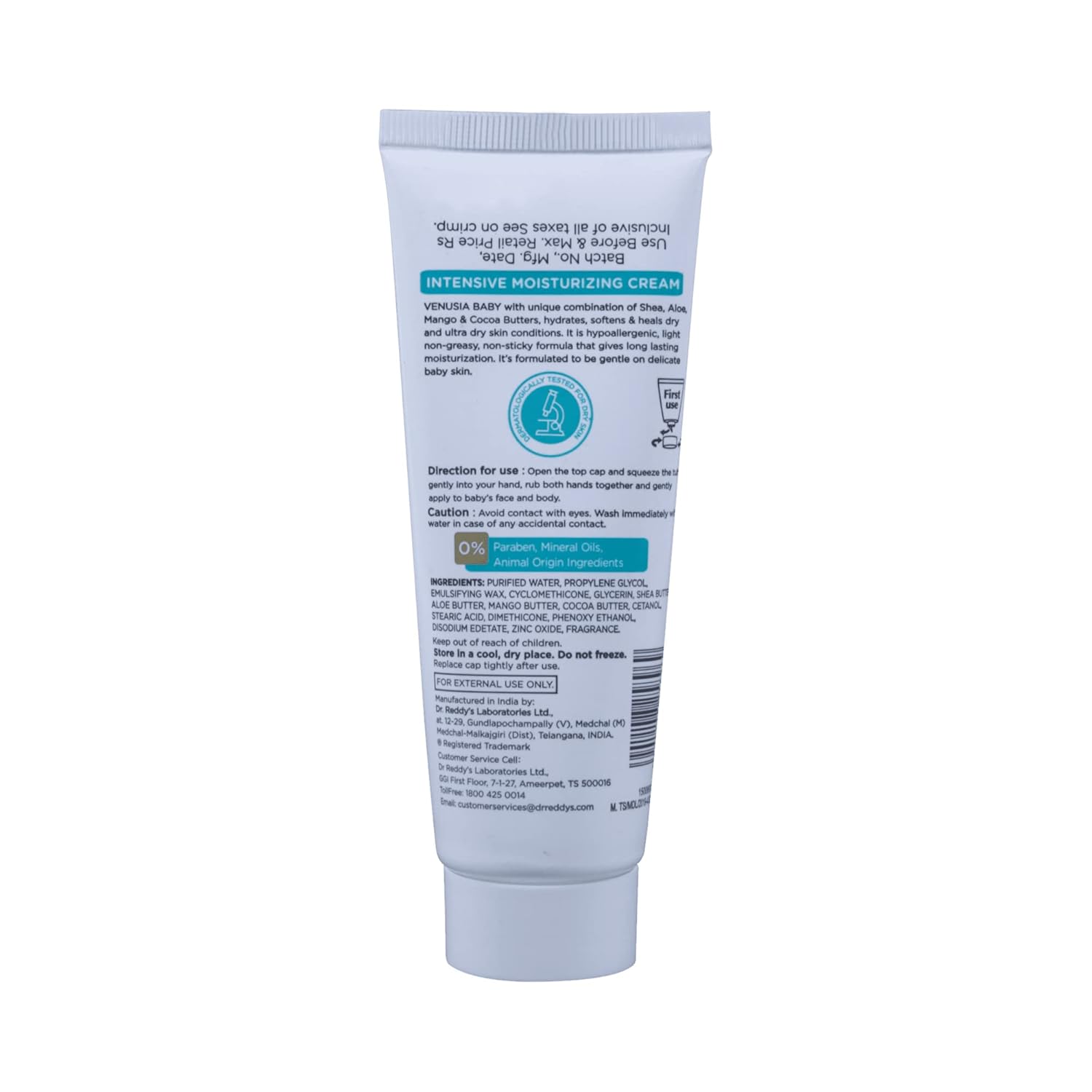 Dr Reddys Venusia Baby Intensive Moisturizing Cream  For Dry and Ultra dry Skin  Contains Cocoa Aloe Mango & Shea Butters | 75 gm and Venusia Derm Moisturing Cream 75 g
