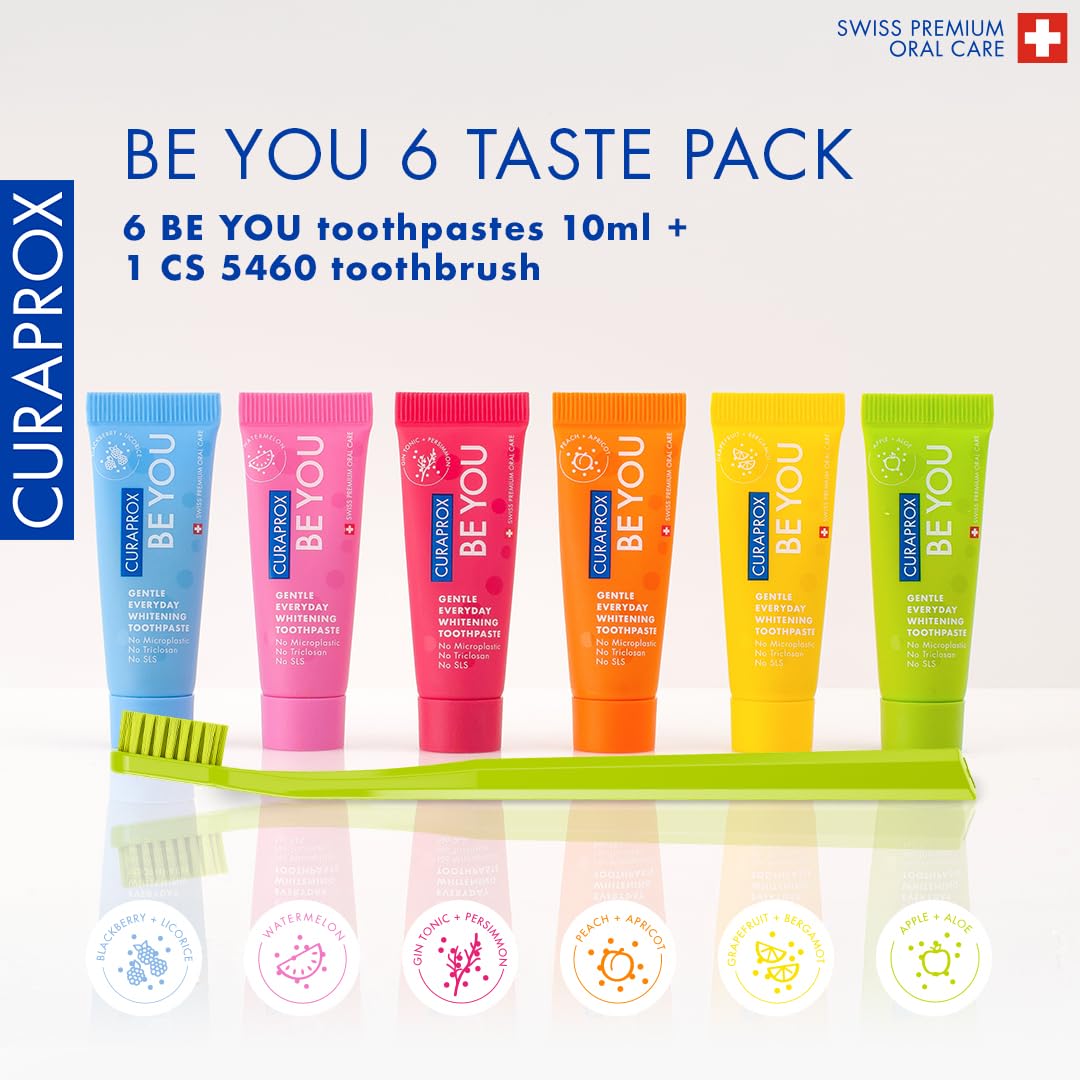 Curaprox Be You Starter Pack | Whitening Toothpaste & Toothbrush Kit