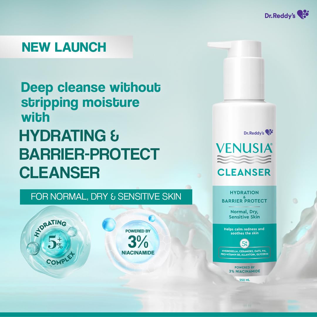 Venusia Cleanser | Gentle Daily Cleansing for Dry & Sensitive Skin | 250 ml