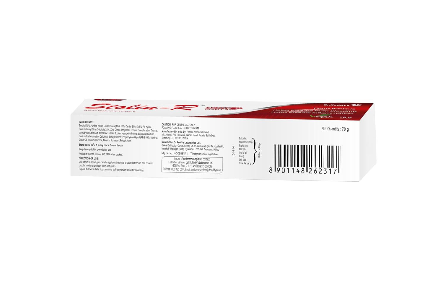 Stolin R Active Gumcare Toothpaste | Daily Gum Protection & Care | 70 g