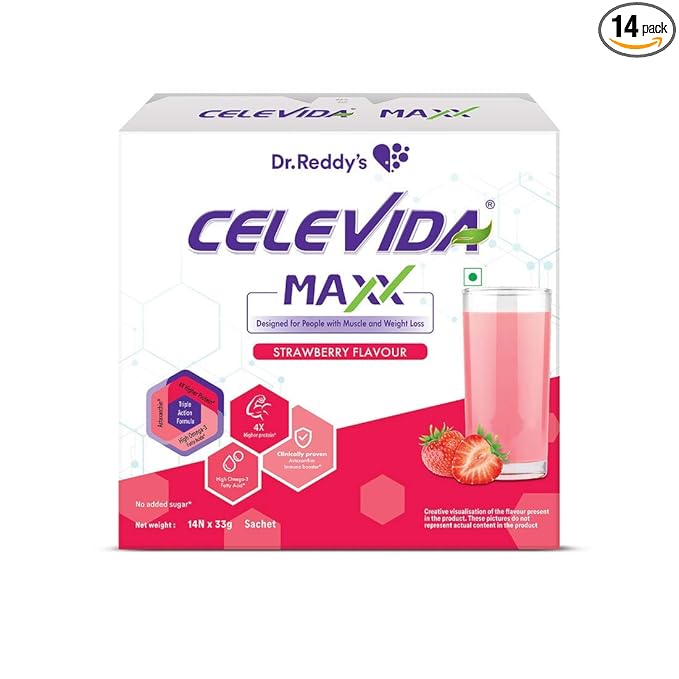 Celevida Max- Strawberry flavour- 33 gms Sachets of 14 such ( BIB )