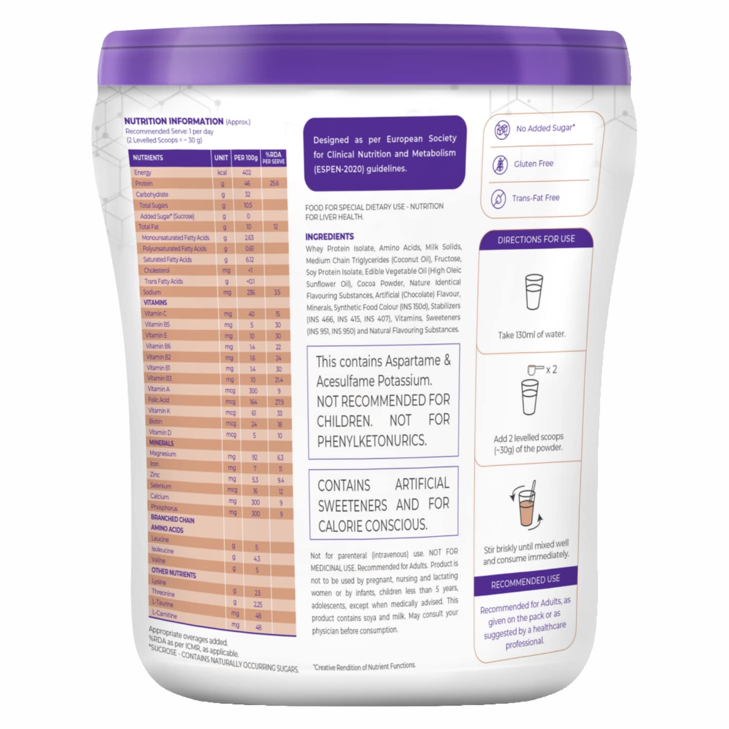 Dr.Reddys Celevida Liv | Nutrition Drink for liver health | Chocolate Flavour- 390g