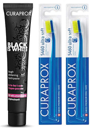 Curaprox CS 5460 Toothbrush Ultra-Soft Pack of 2 and Be You Toothpaste 90ml (Black)  (3 Items in the set)
