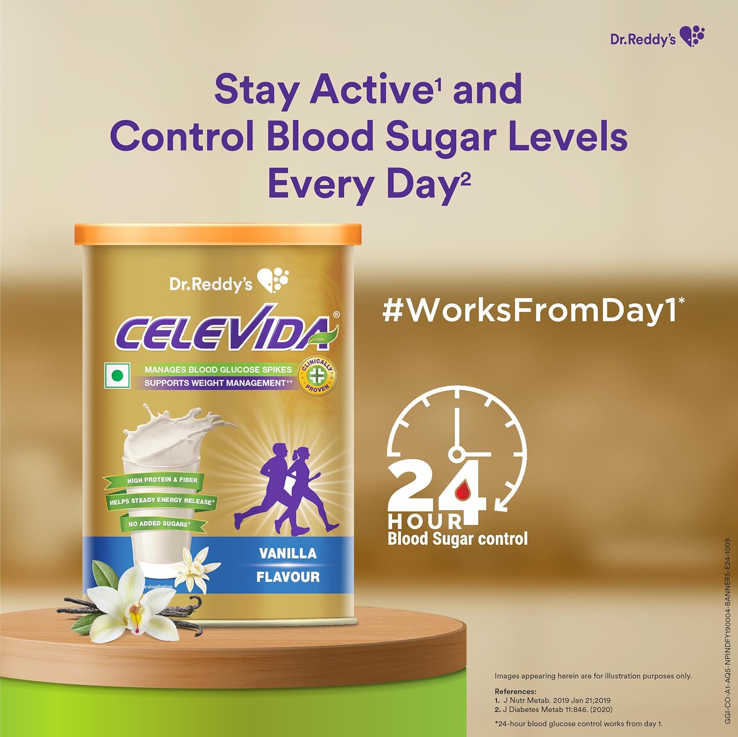 Celevida for Diabetes Management- Nutrition Health Drink Vanilla Flavour 400g | No Added Sugar