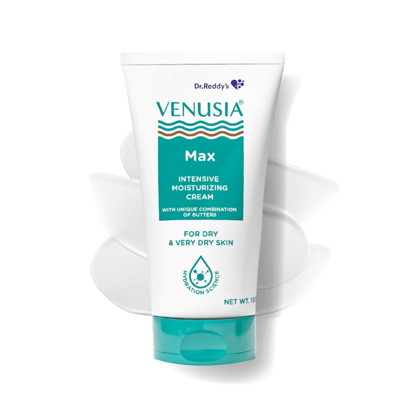 Dr. Reddy's Venusia Max Intensive Moisturizing Cream For Dry Skin To Very Dry Skin, Contains Shea, Mango, Aloe & Cocoa Butter, Paraben Free & Non Irritant formula,  Dermat Recommended I 150g