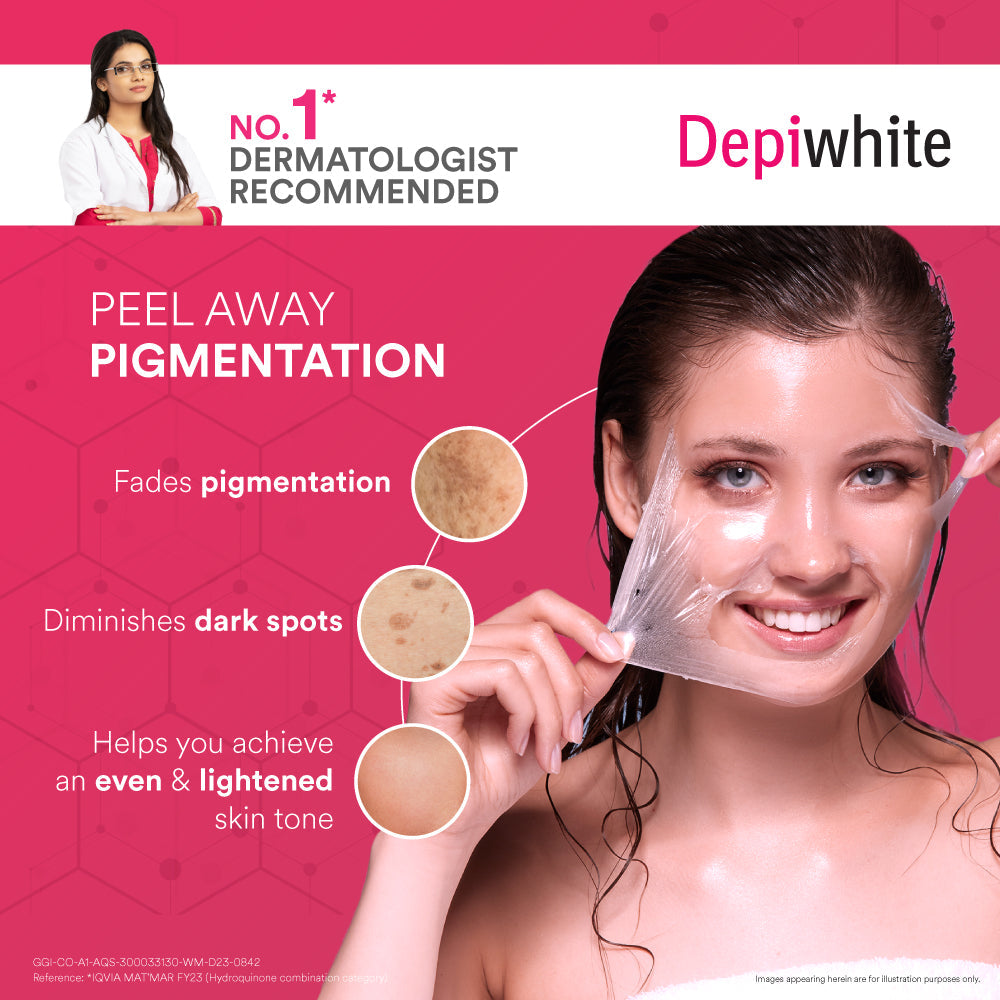 Dr. Reddy’s Depiwhite Peel-Off Mask For Reducing Dark Spots & Pigmentation |Face Mask For Glowing Skin | Helps in Skin Brightening & Lightening | 40ml
